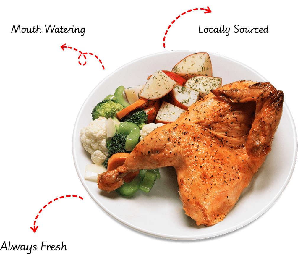 Whole chicken with vegies